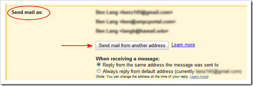 send mail from another address highlight