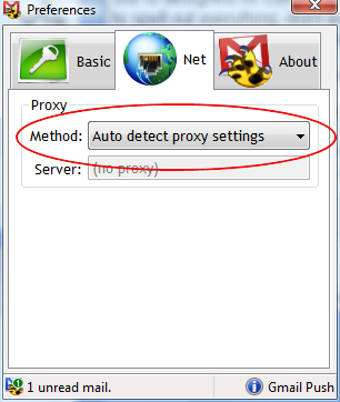 auto detect proxy - net tab