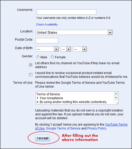 accept info