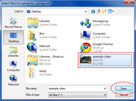 example video select