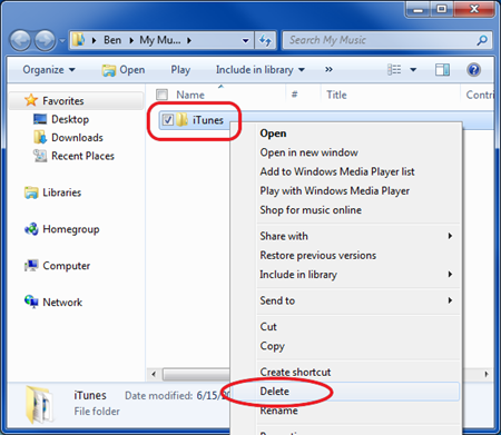 itunes delete