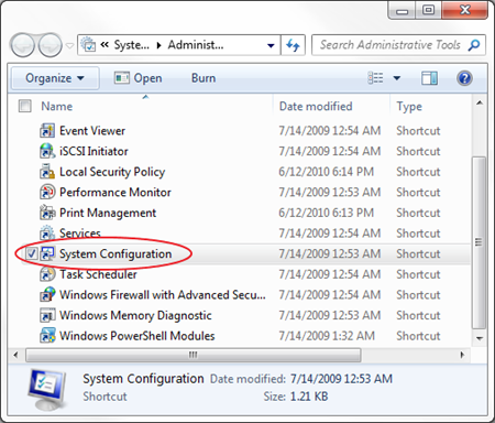 system config select
