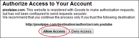 youtube authorize